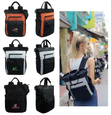 Backpacks, bags, and totes.